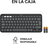 Teclado Bluetooth Multidispositivo Logitech Pebble Keys 2 K380s - Grafito