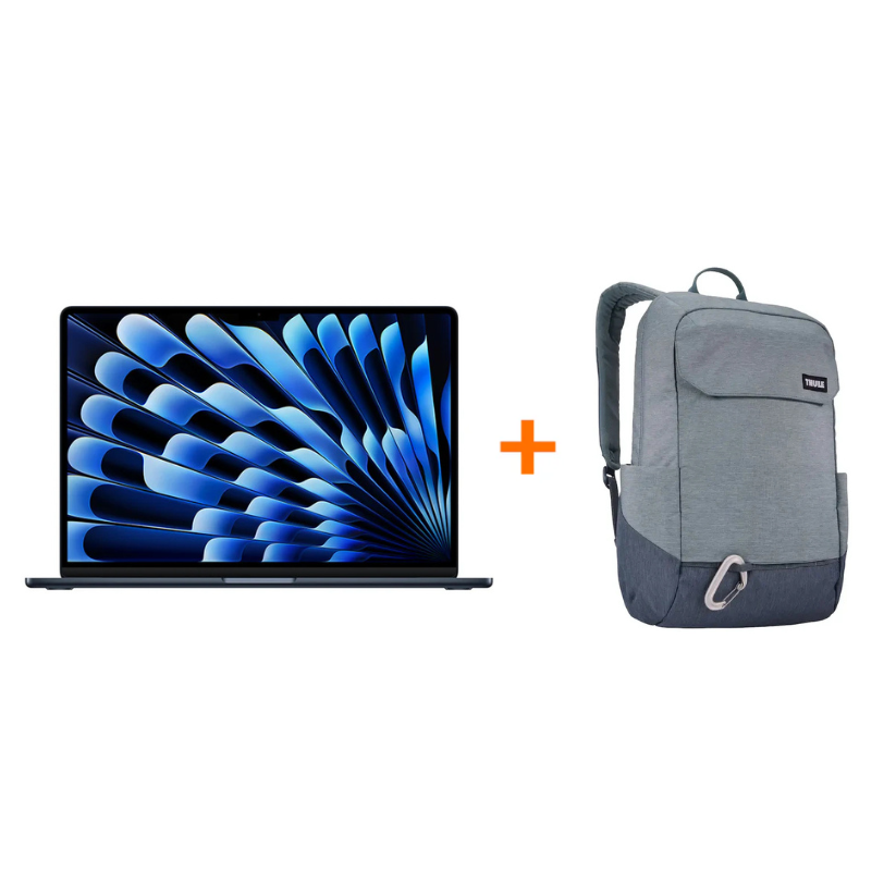 MacBook Air 13” M2 RAM 16GB -256GB Medianoche + Mochila Thule Lithos 15” Celeste