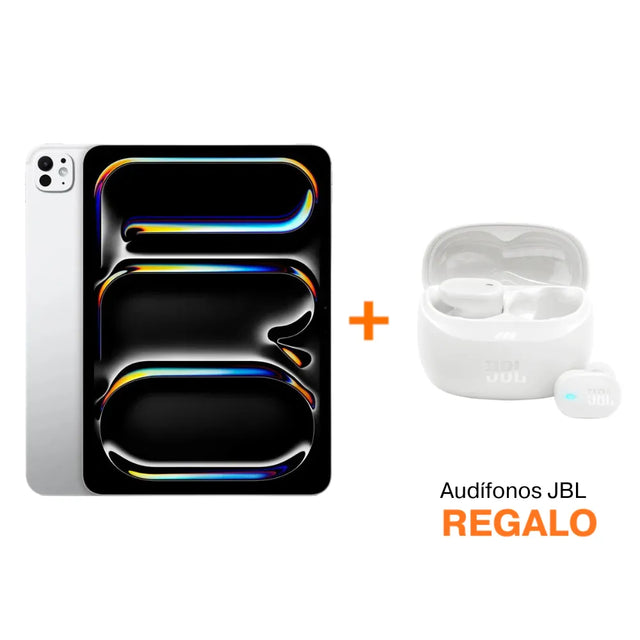 iPad Pro 11 (6ta Gen) Chip M5 - 256GB - Plata + Audífonos JBL Tune Buds 2 NC Inalámbricos - Blanco