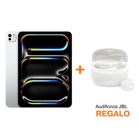 iPad Pro 11 (6ta Gen) Chip M5 - 512GB - Plata + Audífonos JBL Tune Buds 2 NC Inalámbricos - Blanco