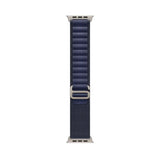 Correa Alpine azul marino para caja de 49 mm - Mediana - Acabado de titanio natural