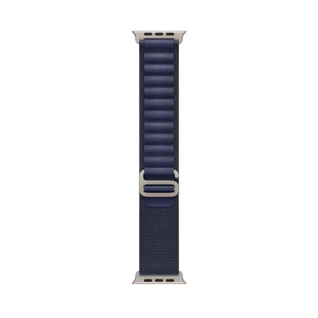 Correa Alpine azul marino para caja de 49 mm - Mediana - Acabado de titanio natural