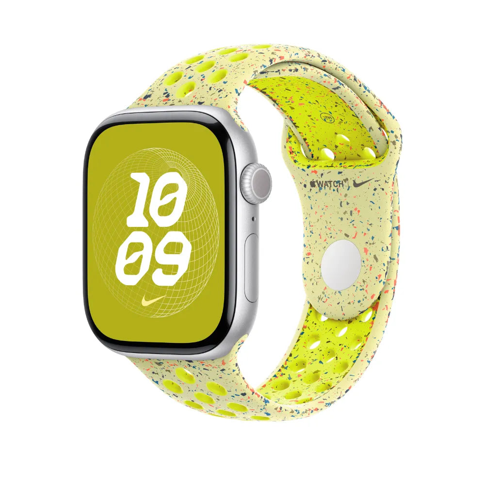 Correa deportiva Nike color Volt Splash para caja de 46 mm - S/M