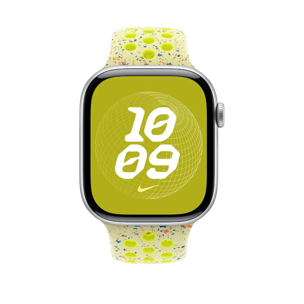 Correa deportiva Nike color Volt Splash para caja de 46 mm - S/M