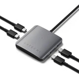 Adaptador Multipuerto Satechi 4 en 1 con Puerto de Carga de 75W USB-C - Gris Espacial