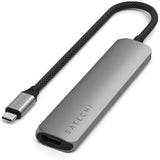 Adaptador Multipuerto Satechi Slim 6 en 1 USB-C - Gris Espacial