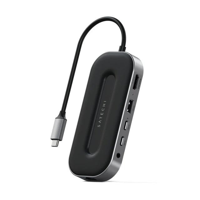 Adaptador Multipuerto Satechi 6 en 1 USB-C 100W - Gris Espacial