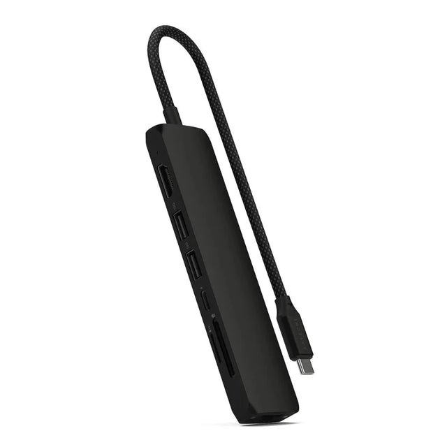Adaptador Slim Satechi USB-C Ethernet HDMI 2 USB-A - Negro