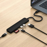 Adaptador Slim Satechi USB-C Ethernet HDMI 2 USB-A - Negro