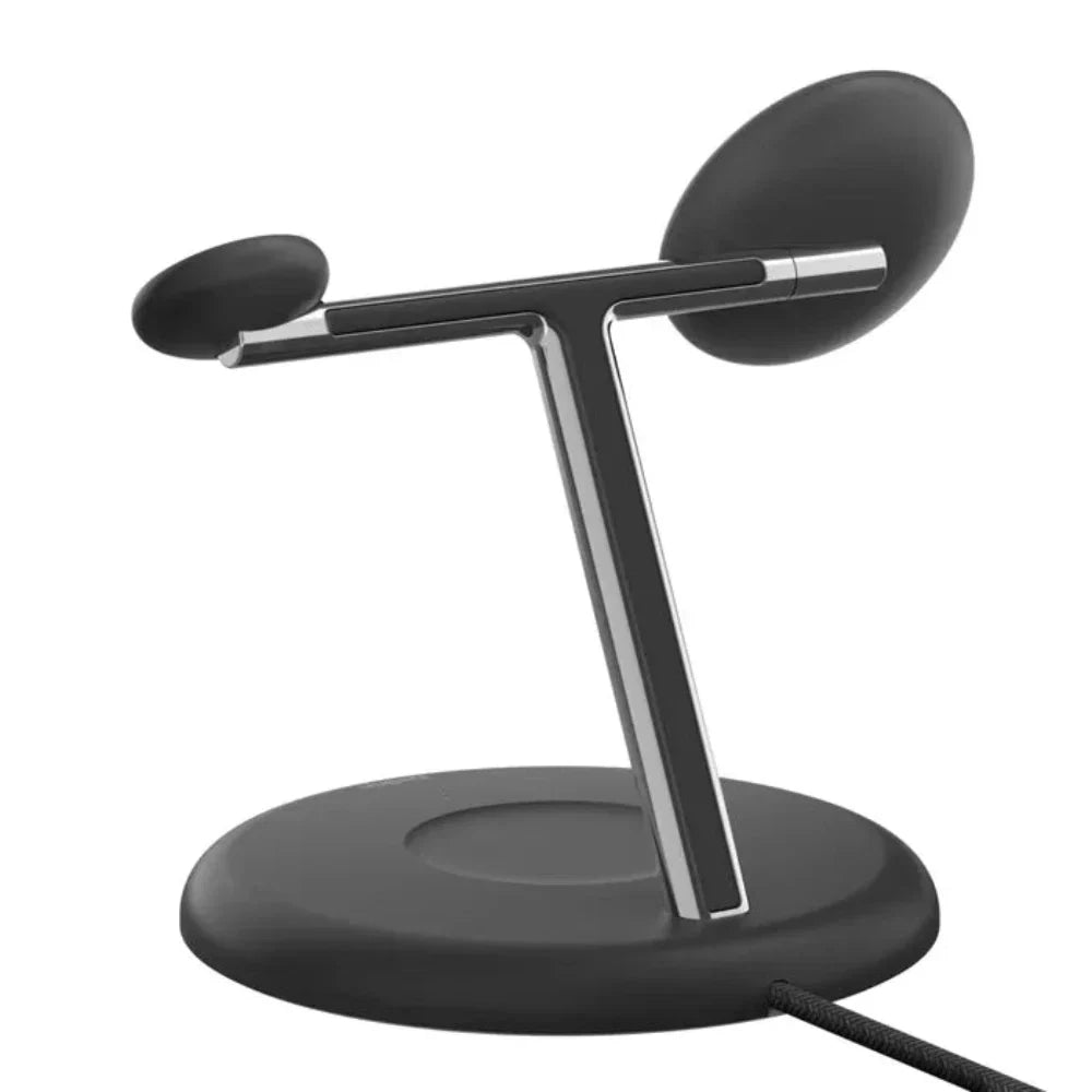 Base de carga inalámbrica magnética Belkin 3 en 1 con Qi2 de 15 W - Negro